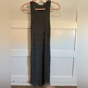 Racerback midi dress marled black & white - small